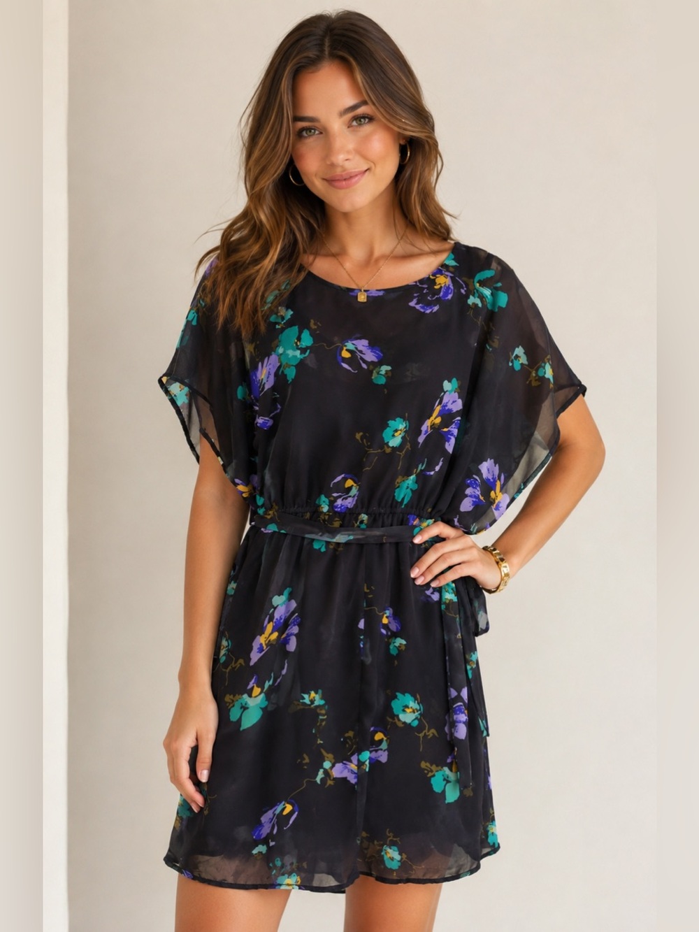 Navy Floral Dress